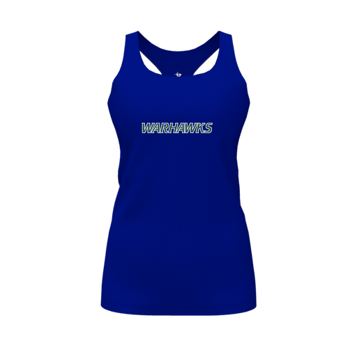 [CUS-DFW-RCBK-PER-RYL-FYS-LOGO2] Racerback Tank Top (Female Youth S, Royal, Logo 2)