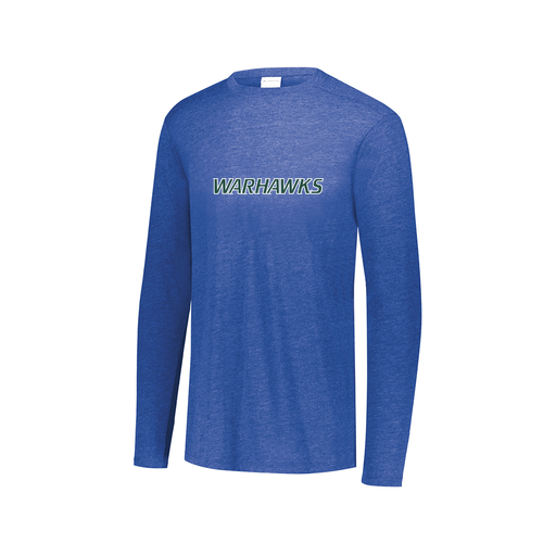 [3075.U55.XS-LOGO2] Decker Men's Tri-Blend T-Shirt - Long Sleeve (Adult XS, Royal, Logo 2)