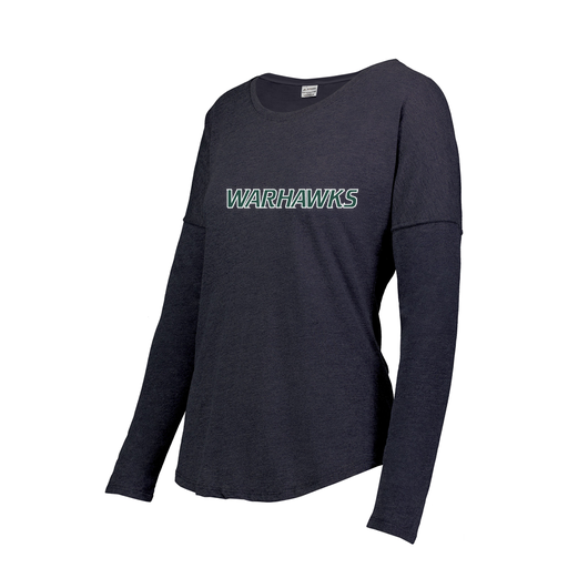 [FTLCUBNV-FAXS-LOGO2] Decker Women's Tri-Blend T-Shirt - Long Sleeve (Female Adult XS, Navy, Logo 2)